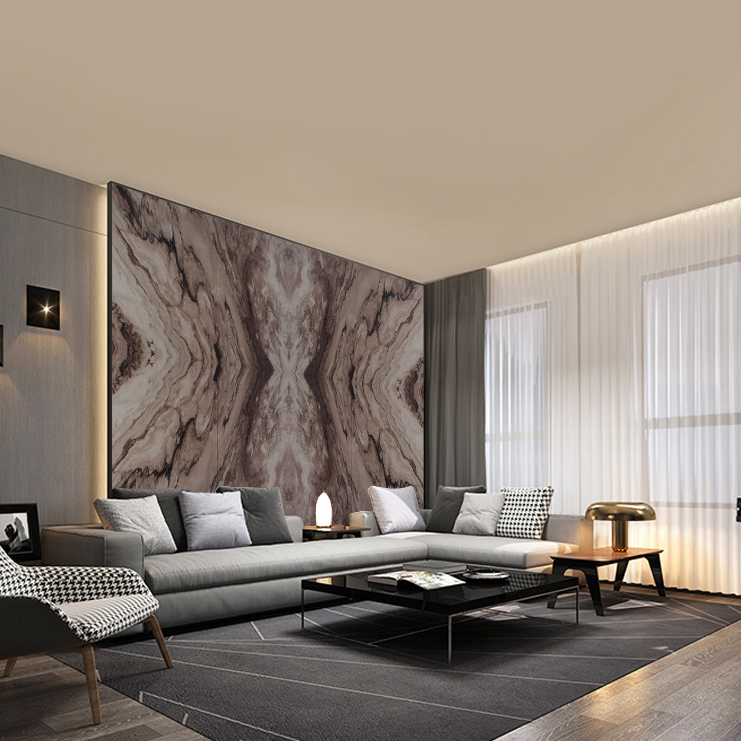 Wandpaneel Doorlopend Marmer 689 Beverly Gold Slate